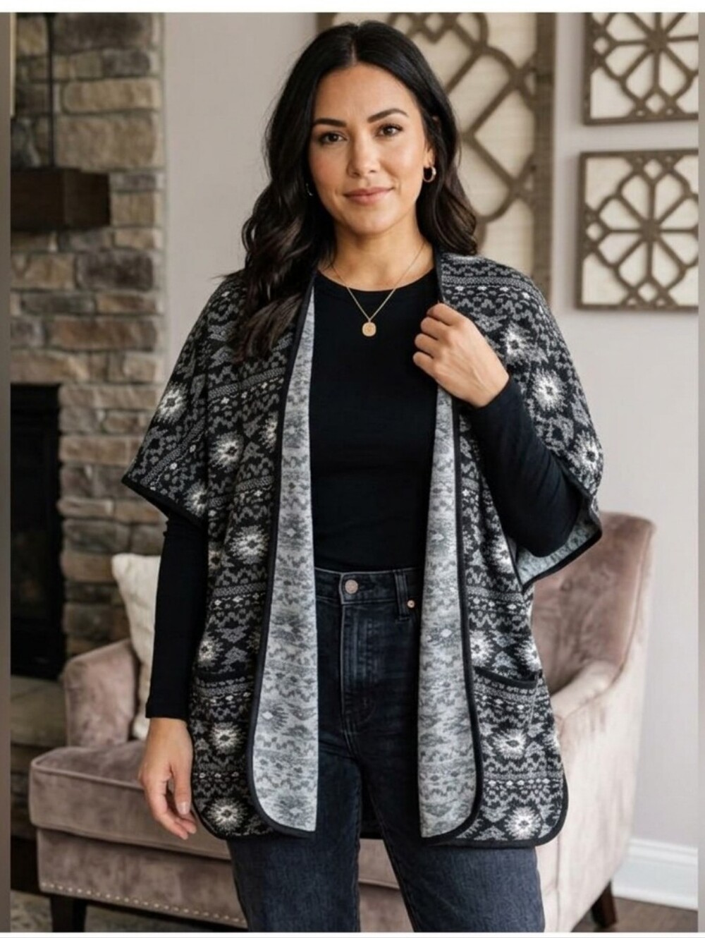 Canyon River Blues Monochrome Knit Cardigan